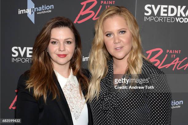 Amber Tamblyn and Amy Schumer attend the "Paint It Black" New York premiere at The Museum of Modern Art on May 15, 2017 in New York City.