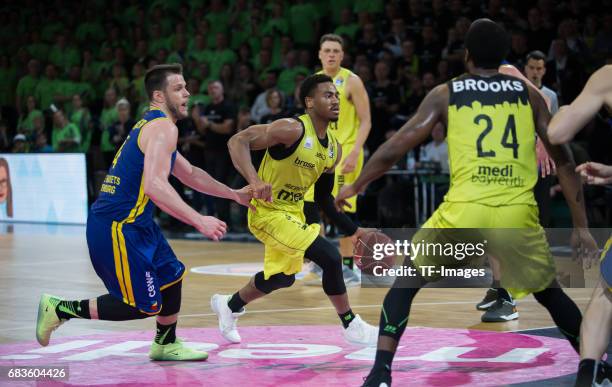 Lewis Trey of medi bayreuth in action during the easyCredit BBL match between medi bayreuth and EWE Baskets Oldenburg at Oberfrankenhalle on May 5,...