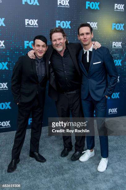 Robin Lord Taylor, Donal Logue and Cory Michael Smith attend the 2017 FOX Upfront at Wollman Rink, Central Park on May 15, 2017 in New York City.