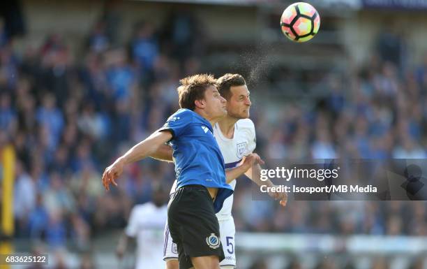 Bruges , Belgium / Club Brugge v Rsc Anderlecht / Jelle VOSSEN - Uros SPAJIC - Jupiler Pro League Play-Off 1 Matchday 8 at the Jan Breydel stadium -...