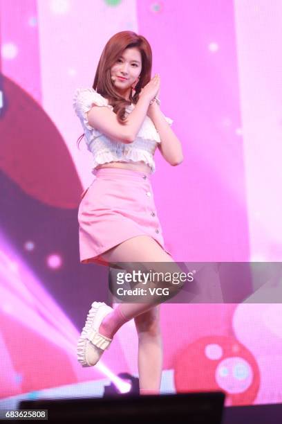 South Korean girl group Twice perform during a showcase of 4th mini album 'Signal' on May 15, 2017 in Seoul, South Korea.