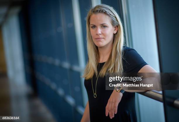 Lena Petermann of Germany poses for a portrait during the DFB Ladies Marketing Day at Commerzbank Arena on April 3, 2017 in Frankfurt am Main,...