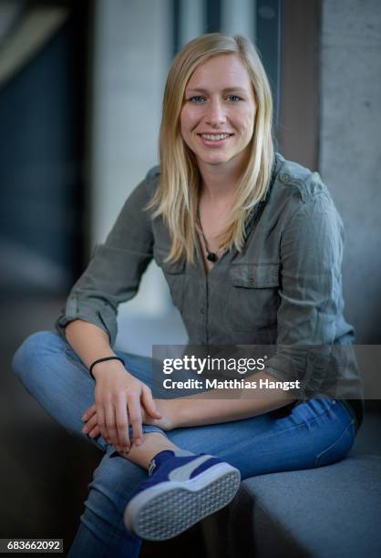 Pauline Bremer of Germany poses for a portrait during the DFB Ladies Marketing Day at Commerzbank Arena on April 4, 2017 in Frankfurt am Main,...