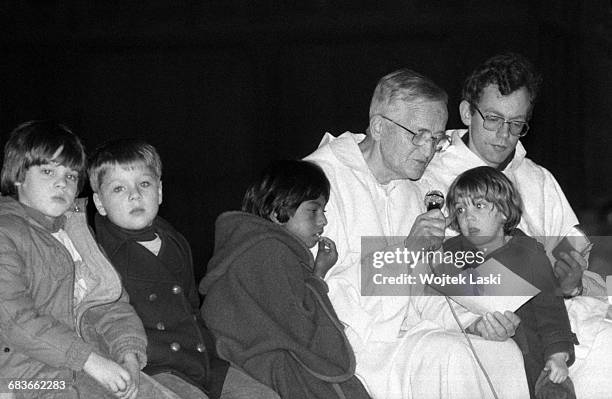 Brother Roger Schutz, founder of the ecumenical Christian Taize Community, at the European Young Adults Meeting in Paris, France, on January 1st,...