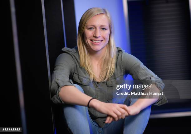 Pauline Bremer of Germany poses for a portrait during the DFB Ladies Marketing Day at Commerzbank Arena on April 4, 2017 in Frankfurt am Main,...