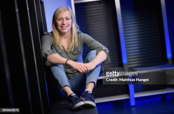 Pauline Bremer of Germany poses for a portrait during the DFB Ladies Marketing Day at Commerzbank Arena on April 4, 2017 in Frankfurt am Main,...