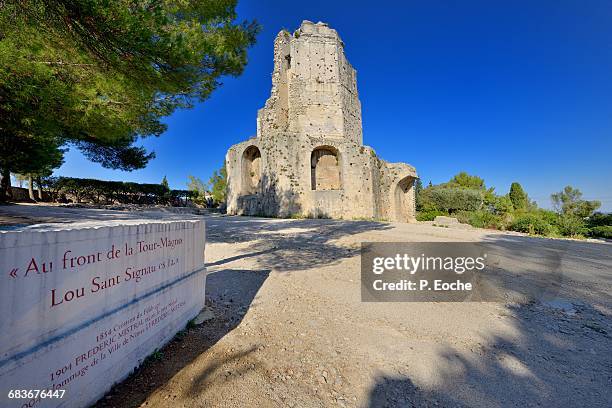 nimes, the magne tower - nimes stock pictures, royalty-free photos & images