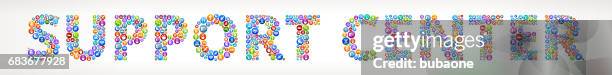 support center future and futuristic technology vector buttons. - arm processor stock illustrations