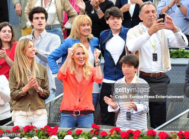 Rafael Nadal's sister Maribel Nadal , mother Ana Maria Parera and Carolina Cerezuela attend Mutua Madrid Open tennis at La Caja Magica on May 14,...