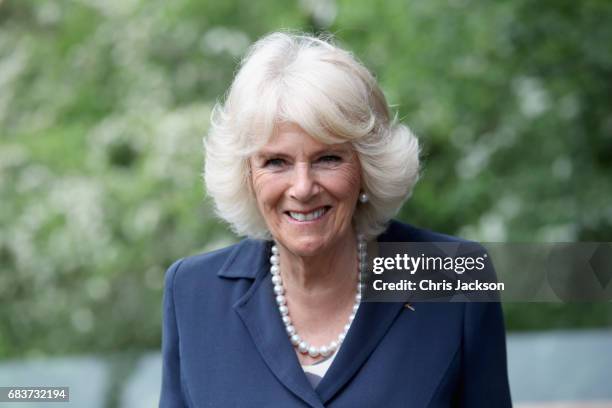 Camilla, Duchess of Cornwall visits Maggie's Oxford to see how the Centre supports people with cancer on May 16, 2017 in Oxford, England. During her...