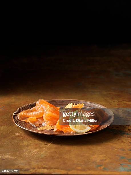 smoked scottish salmon and trout selection - smoked salmon stock pictures, royalty-free photos & images