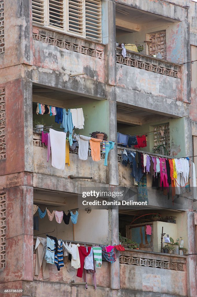 Apartment building with laundry, Trinidad, Cuba