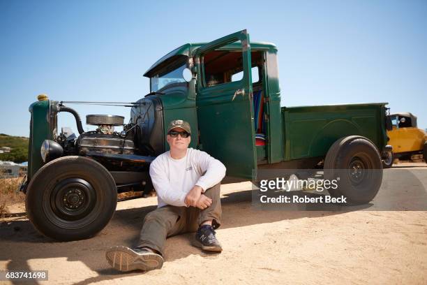 52nd San Diego Antique Drags: Portrait of Attorney Dan Bodell with 1934 Ford pickup at Barona Reservation. Lakeside, CA 4/29/2017 CREDIT: Robert Beck