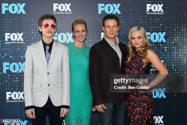 Percy Hynes White, Stephen Moyer, Amy Acker and Natalie Alyn Lind attend the 2017 FOX Upfront at Wollman Rink on May 15, 2017 in New York City.