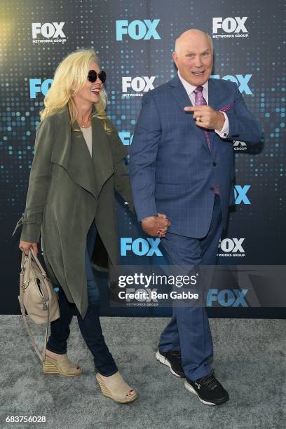 Tammy Bradshaw and former professional football player and commentator Terry Bradshaw attend the 2017 FOX Upfront at Wollman Rink on May 15, 2017 in...