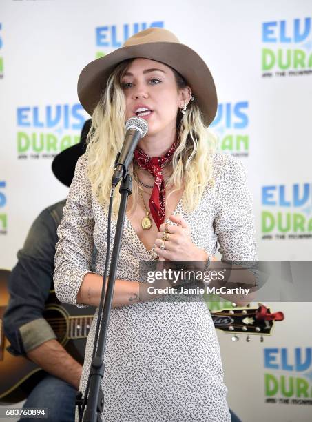 Miley Cyrus perfroms on "The Elvis Duran Z100 Morning Show" at Z100 Studio on May 16, 2017 in New York City.