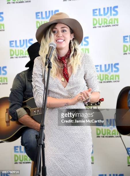 Miley Cyrus perfroms on "The Elvis Duran Z100 Morning Show" at Z100 Studio on May 16, 2017 in New York City.