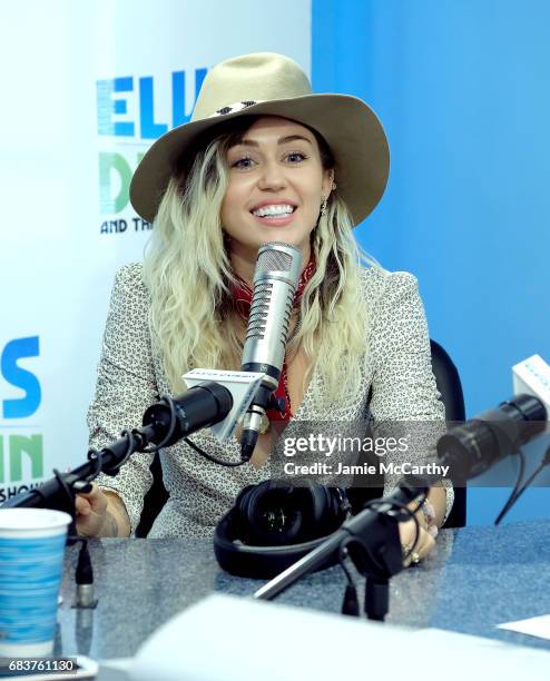 Miley Cyrus visits "The Elvis Duran Z100 Morning Show" at Z100 Studio on May 16, 2017 in New York City.