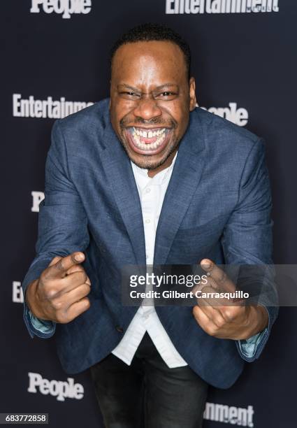Actor Malcolm Barrett of Timeless attends Entertainment Weekly & People New York Upfronts at 849 6th Ave on May 15, 2017 in New York City.