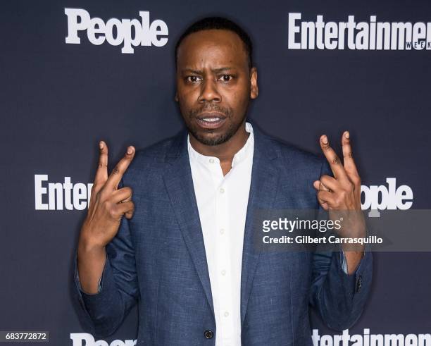 Actor Malcolm Barrett of Timeless attends Entertainment Weekly & People New York Upfronts at 849 6th Ave on May 15, 2017 in New York City.