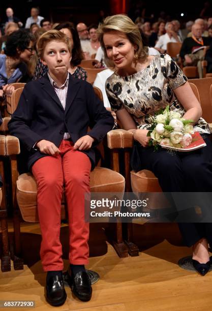 Queen Mathilde and Prince Emmanuel pictured attending the the sessions of the 2017 Queen Elisabeth Cello Competition.