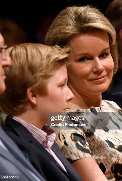 Queen Mathilde and Prince Emmanuel pictured attending the the sessions of the 2017 Queen Elisabeth Cello Competition.