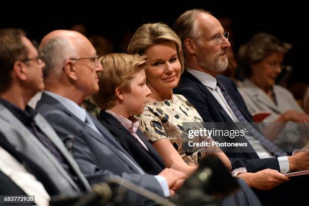 Queen Mathilde and Prince Emmanuel pictured attending the the sessions of the 2017 Queen Elisabeth Cello Competition.