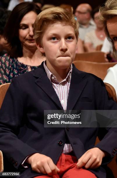 Prince Emmanuel pictured attending the the sessions of the 2017 Queen Elisabeth Cello Competition.