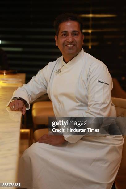 Chef Michael Swamy during special dinner for Royal Challengers Bangalore teammates by Virat Kohli at his new restaurant Nueva, RK Puram on May 12,...