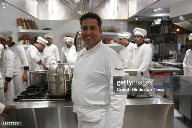 Chef Michael Swamy during special dinner for Royal Challengers Bangalore teammates by Virat Kohli at his new restaurant Nueva, RK Puram on May 12,...