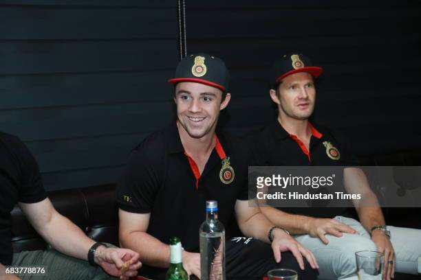 Cricketers Travis Head and Shane Watson during special dinner for Royal Challengers Bangalore teammates by Virat Kohli at his new restaurant Nueva,...
