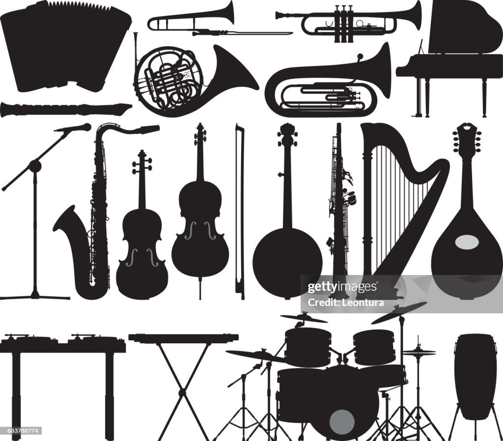 Highly Detailed Instrument Silhouettes