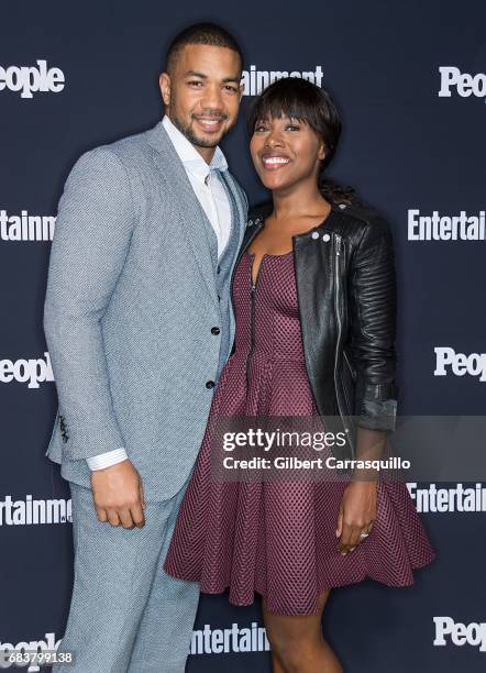 Actors Alano Miller and DeWanda Wise of Underground attend Entertainment Weekly & People New York Upfronts at 849 6th Ave on May 15, 2017 in New York...