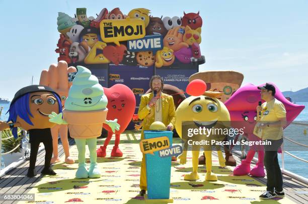 Actoe T.J Miller attends The Emoji Movie photo call at the start of the 70th Cannes Film Festival at The Carlton Pier on May 16, 2017 in Cannes,...