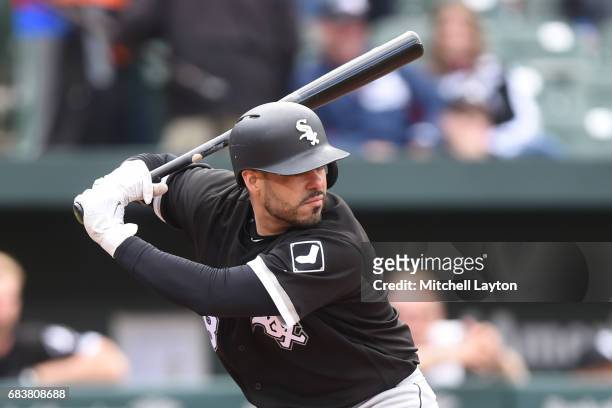 Geovany Soto of the Chicago White Sox prepares for a pitch during a baseball game against the Baltimore Orioles at Oriole Park at Camden Yards on May...