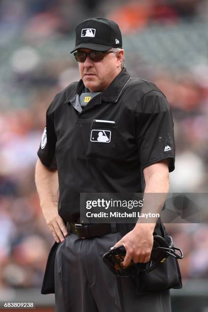 Umpire Paul Emmel during a baseball game between Baltimore Orioles against the Chicago White Sox at Oriole Park at Camden Yards on May 7, 2017 in...