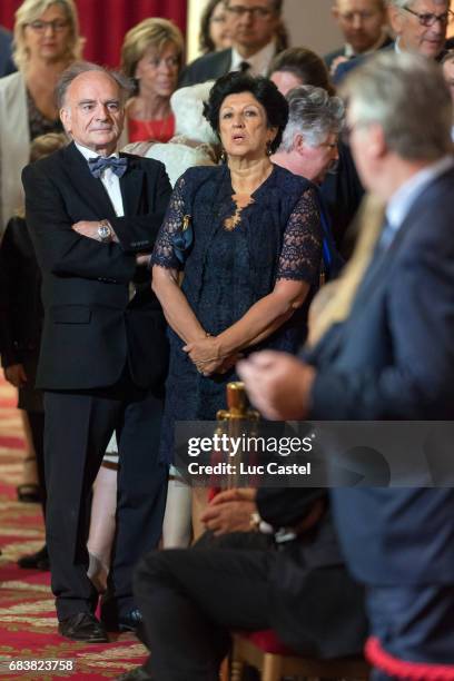 Parents of Emmanuel Macron, Jean-Michel Macron and Francoise Macron-Nogues attend Emmanuel Macron Officially Inaugurated as French President at...