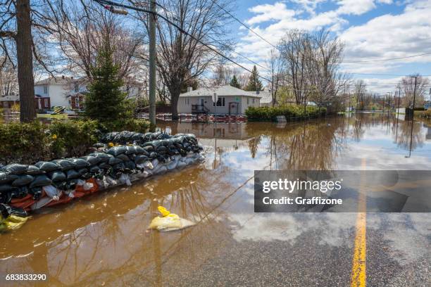 gatineau flooding - sandbag stock pictures, royalty-free photos & images