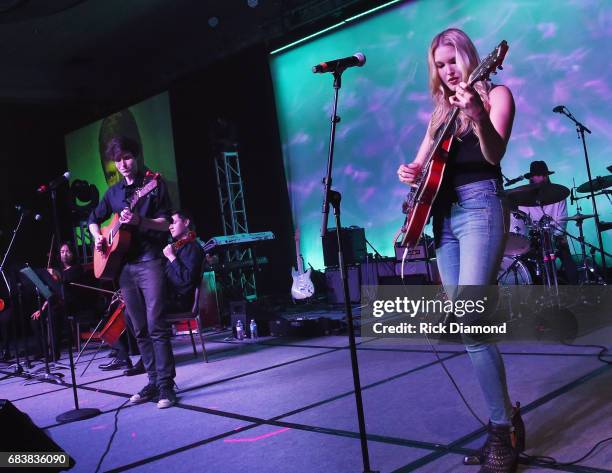 Glen Campbell's daughter and sons, Singers/Songwriters L/R: Shannon Campbell, Ashley Campbell and Cal Campbell performs during Music Biz 2017 -...