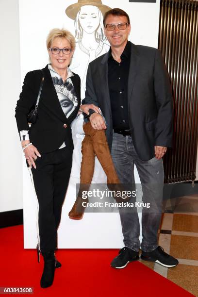 Tanja Schumann and her husband Stefan Burmeister attend the Deichmann Shoe Step of the year award at Curio Haus on May 16, 2017 in Hamburg, Germany.