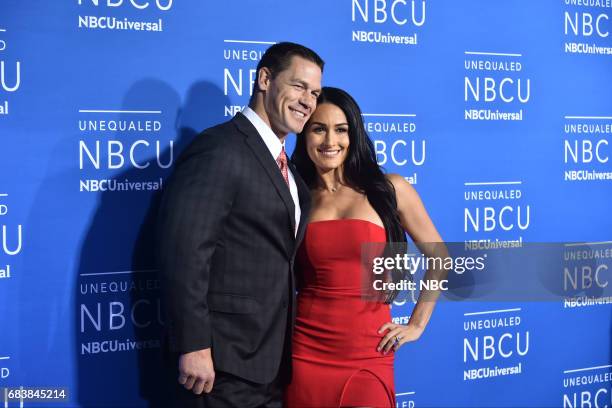 NBCUniversal Upfront in New York City on Monday, May 15, 2017 -- Red Carpet -- Pictured: John Cena, "WWE" on USA Network, Nikki Bella, "Total Divas"...