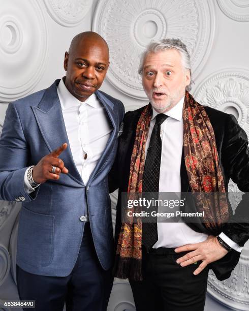 Dave Chappelle and Gilbert Rozon pose in the E-Talk Portrait Studio at the 2017 Canadian Screen Awards at the Sony Centre For Performing Arts on...