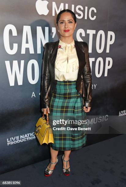 Salma Hayek attends the London screening of 'Can't Stop, Won't Stop: A Bad Boy Story' presented by Apple Music at The Curzon Mayfair on May 16, 2017...