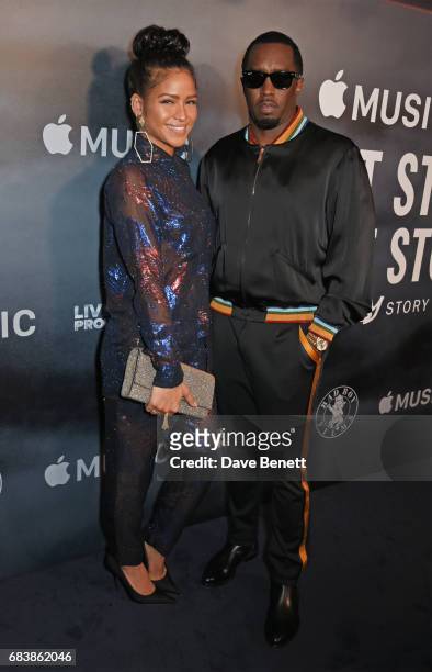 Cassie and Sean 'Diddy' Combs attend the London screening of 'Can't Stop, Won't Stop: A Bad Boy Story' presented by Apple Music at The Curzon Mayfair...