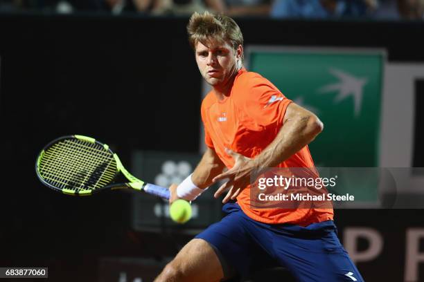 Ryan Harrison of USA in action during his second round match between Marin Cilic of Croatia on Day Three of The Internazionali BNL d'Italia 2017 at...
