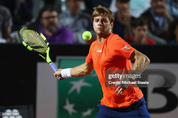 Ryan Harrison of USA in action during his second round match between Marin Cilic of Croatia on Day Three of The Internazionali BNL d'Italia 2017 at...