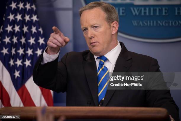 White House Press Secretary Sean Spicer delivered the press briefing in the James S. Brady Press Briefing Room of the White House, on Monday, May 15,...