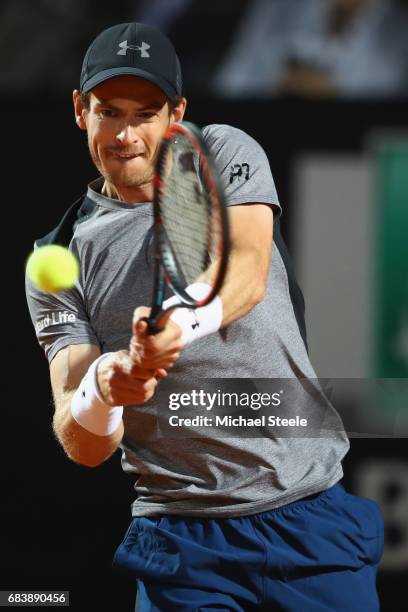 Andy Murray of Great Britain in action during his second round match against Fabio Fognini of Italy on Day Three of The Internazionali BNL d'Italia...