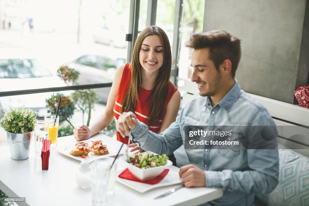 Couple having lunch