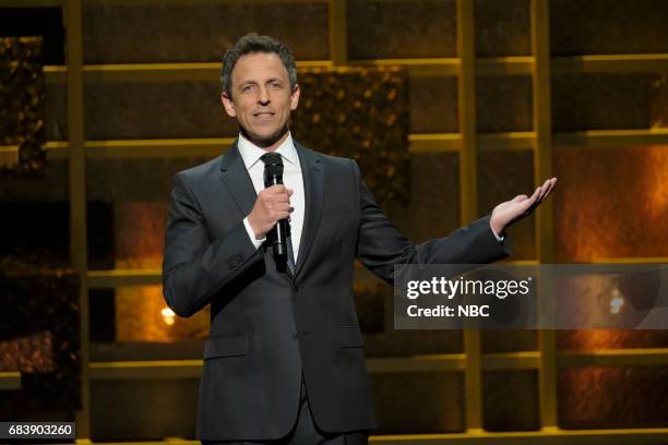 NBCUniversal Upfront in New York City on Monday, May 15, 2017 -- Pictured: Seth Meyers, "Late Night with Seth Meyers" --